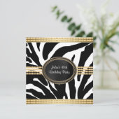 Elégant Zebra Anniversaire Invitations (Debout devant)