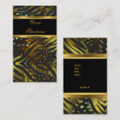 Elegant Zebra Gold Exotic Black Wild 2 Visitekaartje (Voorkant / Achterkant)