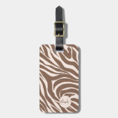 Elegant Zebra mocha patroon Bagagelabel (Voorkant verticaal)