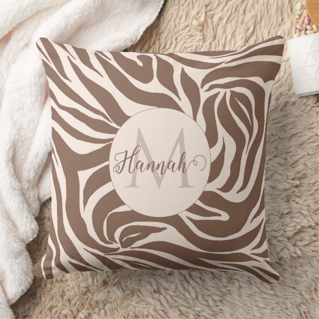 Elegant Zebra mocha patroon Kussen (Deken)