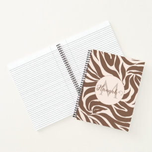 Elegant Zebra mocha patroon Notitieboek
