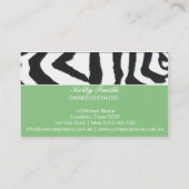 Elegant Zebra Patroon Visitekaartje (Achterkant)