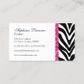 Elegant Zebra Pattern Sequin look Visitekaartje (Achterkant)