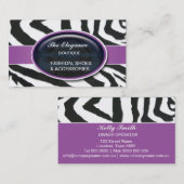 Elegant Zebra Pattern Visitekaartje (Voorkant / Achterkant)