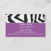 Elegant Zebra Pattern Visitekaartje (Achterkant)