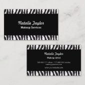 Elégant Zebra Print Maquillage Artiste Cartes de v (Devant / Derrière)