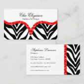 Elegant Zebra Print & Sequins look Visitekaartje (Voorkant / Achterkant)
