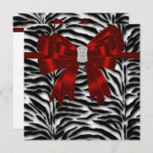 Elegant Zebra Red en Black All Occasion Kaart (Voorkant / Achterkant)