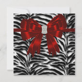 Elegant Zebra Red en Black All Occasion Kaart (Voorkant)