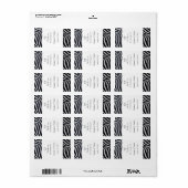 Elégant Zebra Stripe Mariage Étiquette à lèvres (Feuille entière)