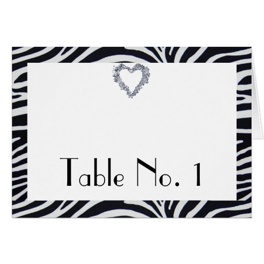Élégant Zebra Stripe Numéro de table (Devant Horizontal)