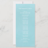 Elegant Zee Glas Blauwgroen Monogram Trouwprogramm (Achterkant)