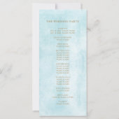 Elegant Zee Glas Blauwgroen Monogram Trouwprogramm (Achterkant)