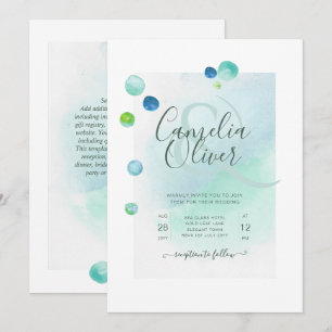 Elegant Zee Glass Waterverf Boho Wedding Invitati Kaart