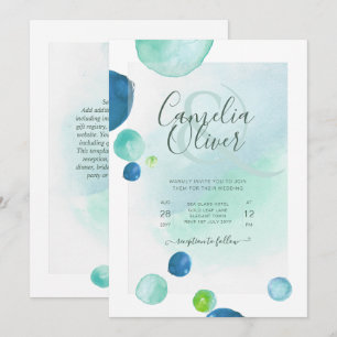 Elegant Zee Glass Waterverf Boho Wedding Kaart