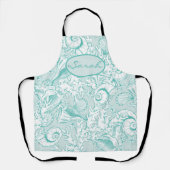 Elegant Zee Green Seashell Aangepast Schort (Voorkant)