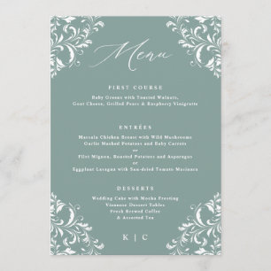 Elegant Zee Green Vintage Wedding Menus Menu