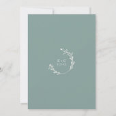 Elegant  Zee Green Wedding Invitation Kaart (Achterkant)
