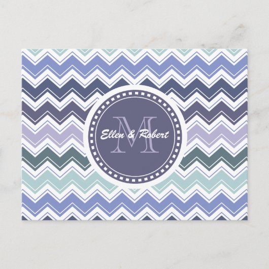 Elegant Zee Greens and Blues Chevron ZigZag Waves Briefkaart (Voorkant)