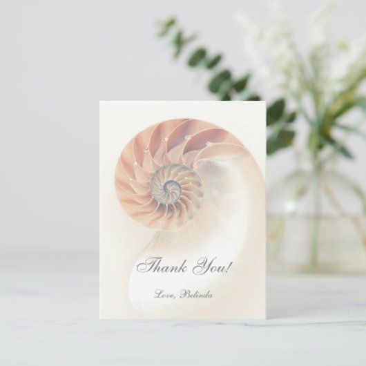 Elegant Zee Shell Dank u wel Briefkaart (Staand voorkant)