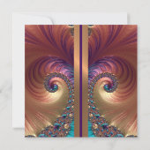 Elegant Zee Shell Fractal Wedding Invitation Kaart (Achterkant)