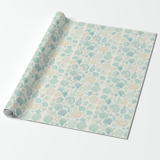 Elegant Zee Shell-overlooppapier Cadeaupapier (Uitgerold)