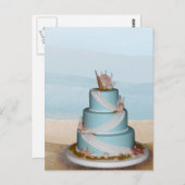 Elegant Zee Shell Wedding cake Briefkaart (Voorkant / Achterkant)