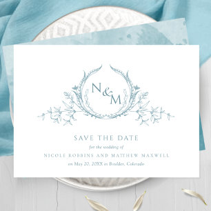 Elegant Zee Waterverf Monogram Save The Date