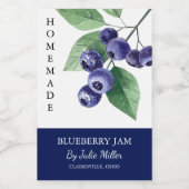 Elegant Zelfgemaakt Blueberry Jam Label Voedselcontainer Etiket (Enkel label)
