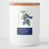 Elegant Zelfgemaakt Blueberry Jam Label Voedselcontainer Etiket (Voorkant)