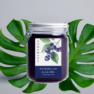 Elegant Zelfgemaakt Blueberry Jam Label Voedselcontainer Etiket