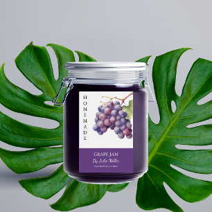 Elegant Zelfgemaakt druivenjam Label Voedselcontainer Etiket