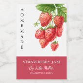 Elegant Zelfgemaakt Strawberry Jam Label Voedselcontainer Etiket (Enkel label)