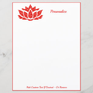 Elegant Zen Lotus Flower Yoga Meditation Red Parel