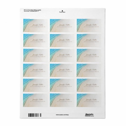 Elegant Ziekenband Waves Modern Script Address Etiket (Full Sheet)