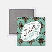Elegant ziet "Delicates" waslabel Magnet Magneet (Voorkant / Achterkant)