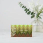 Elegant , Zigzag, Chevron, Lace Visitekaartje (Staand voorkant)