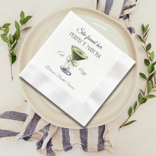 Elegant zij vond haar perfecte Matcha bruids douch Servet