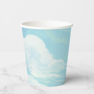 Elegant Zij zweeft op wolk 9 Blauwe Lucht Bruidsdo Papieren Bekers