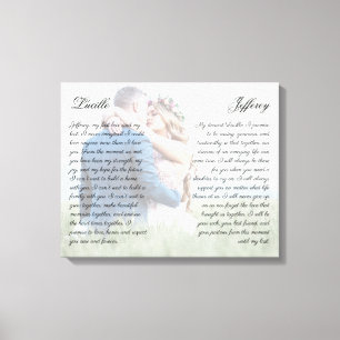 Elegant Zijn & Hers Wedding Vow Art Custom Photo Canvas Afdruk