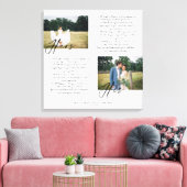 Elegant Zijn & Hers Wedding Vows Minimaal Twee Fot Canvas Afdruk (Insitu (Woonkamer))