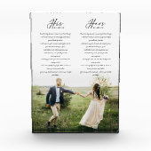 Elegant Zijn & Hers Wedding Vows Minimale Foto (Voorkant)