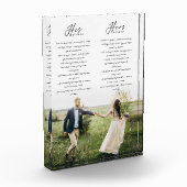 Elegant Zijn & Hers Wedding Vows Minimale Foto (Links)