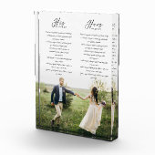 Elegant Zijn & Hers Wedding Vows Minimale Foto (Rechts)