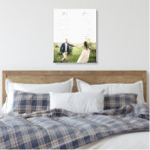 Elegant Zijn & Hers Wedding Vows Minimale Foto Canvas Afdruk (Insitu (Slaapkamer))