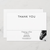 Elegant zijpaard hoofd BW Bedankt Business Notitiekaartje
