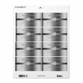 Elegant zilver, aangepaste trouwwijn etiket (Full Sheet)