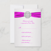 Elegant zilver en Fuchsia RSVP (Achterkant)