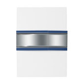 Elegant, Zilver en Marine Blauw, Douane Uitnodigingen Wikkel (Achterkant Voorbeeld)