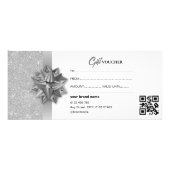 Elegant zilver en wit cadeaubon ontwerp reclamekaart (Achterkant)